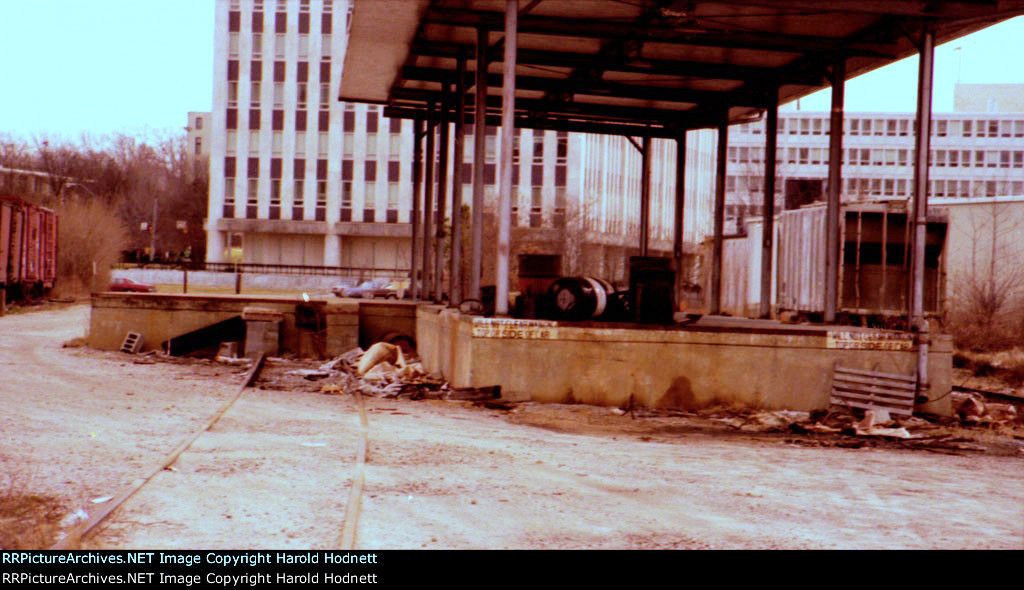 Old covered loading dock adjacent to Seaboard Yard